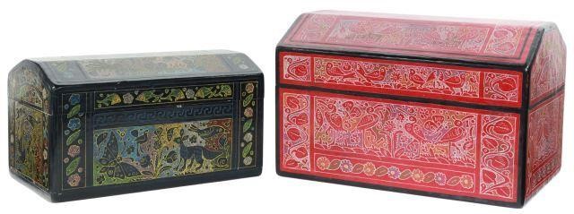 (2) LACQUERED WOOD BOXES,