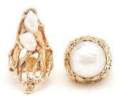2 LADIES 14K & PEARL RINGS1st