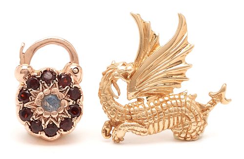 2 LADIES 14K PENDANTS1st item: