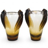 (2) LALIQUE ART DECO MARRAKECH