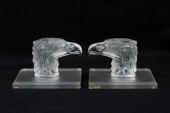 2 LALIQUE EAGLE'S HEAD AUTOMOB