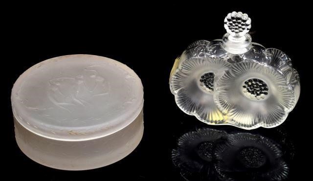 (2) LALIQUE, FRANCE CRYSTAL BOX &