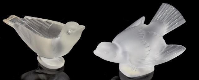 (2) LALIQUE, FRANCE  CRYSTAL
