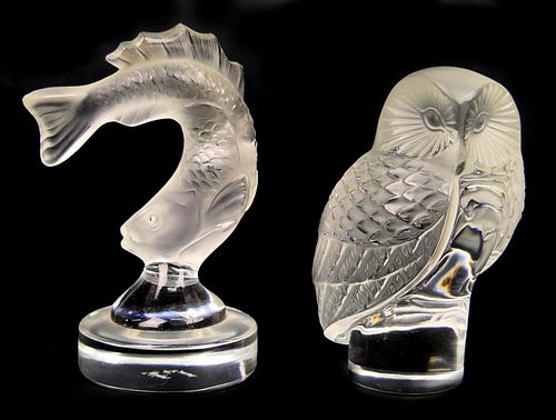(2) LALIQUE FRANCE CRYSTAL SM
