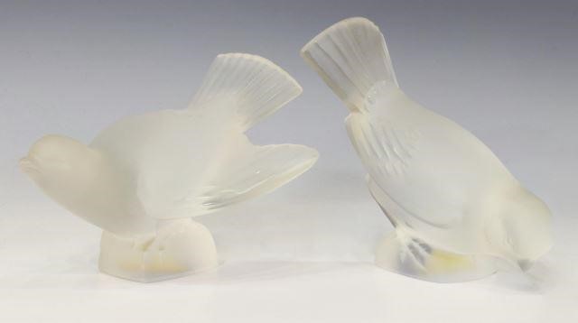 (2) LALIQUE FRANCE FROSTED