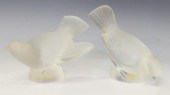 (2) LALIQUE FRANCE FROSTED CRY