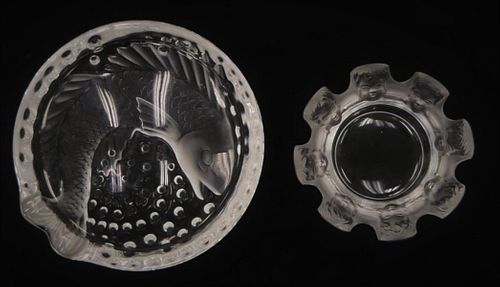 2 LALIQUE FRENCH CRYSTAL