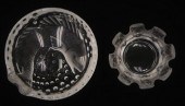 2 LALIQUE FRENCH CRYSTAL ASHTR