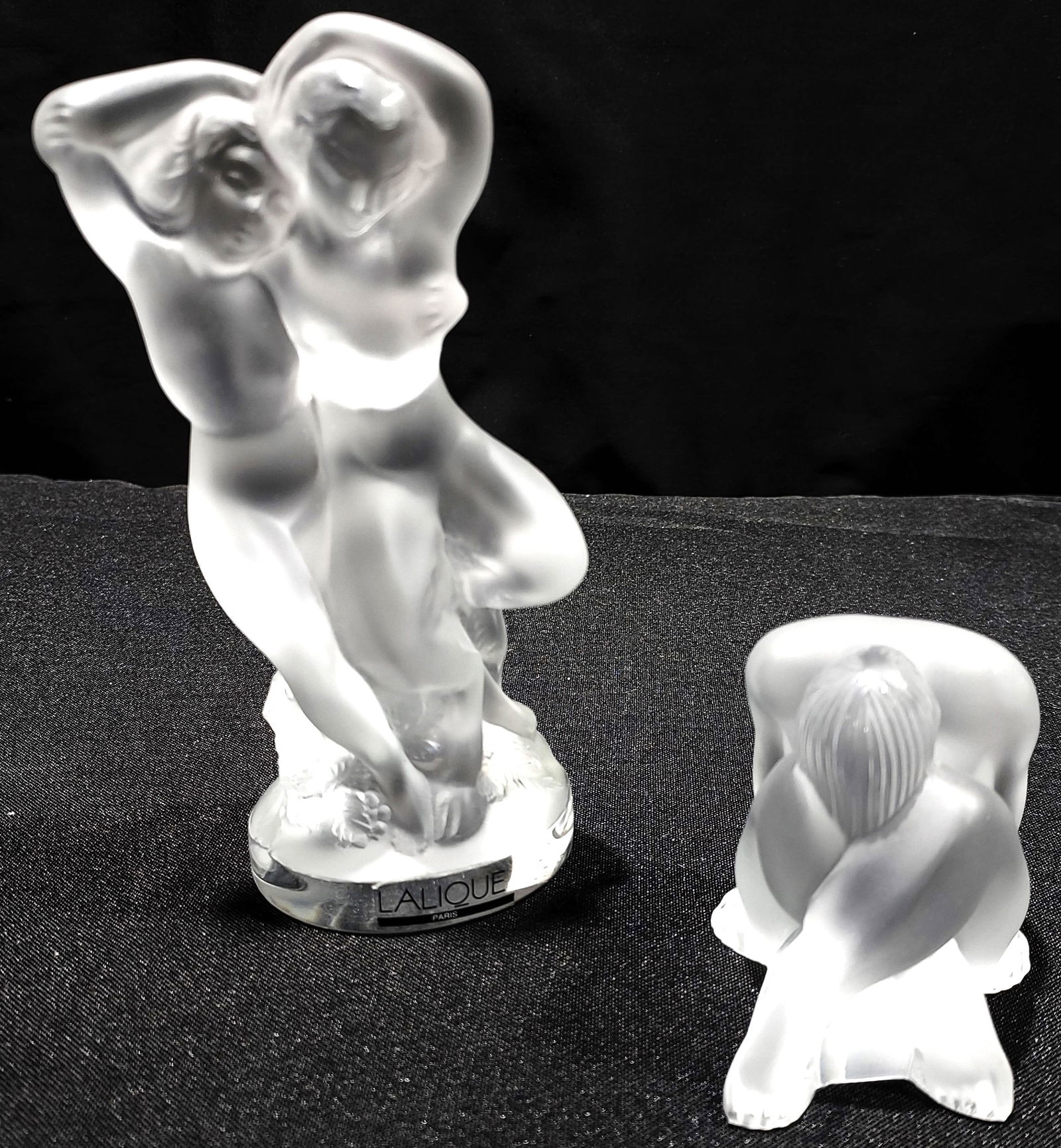 2 LALIQUE FROSTED GLASS