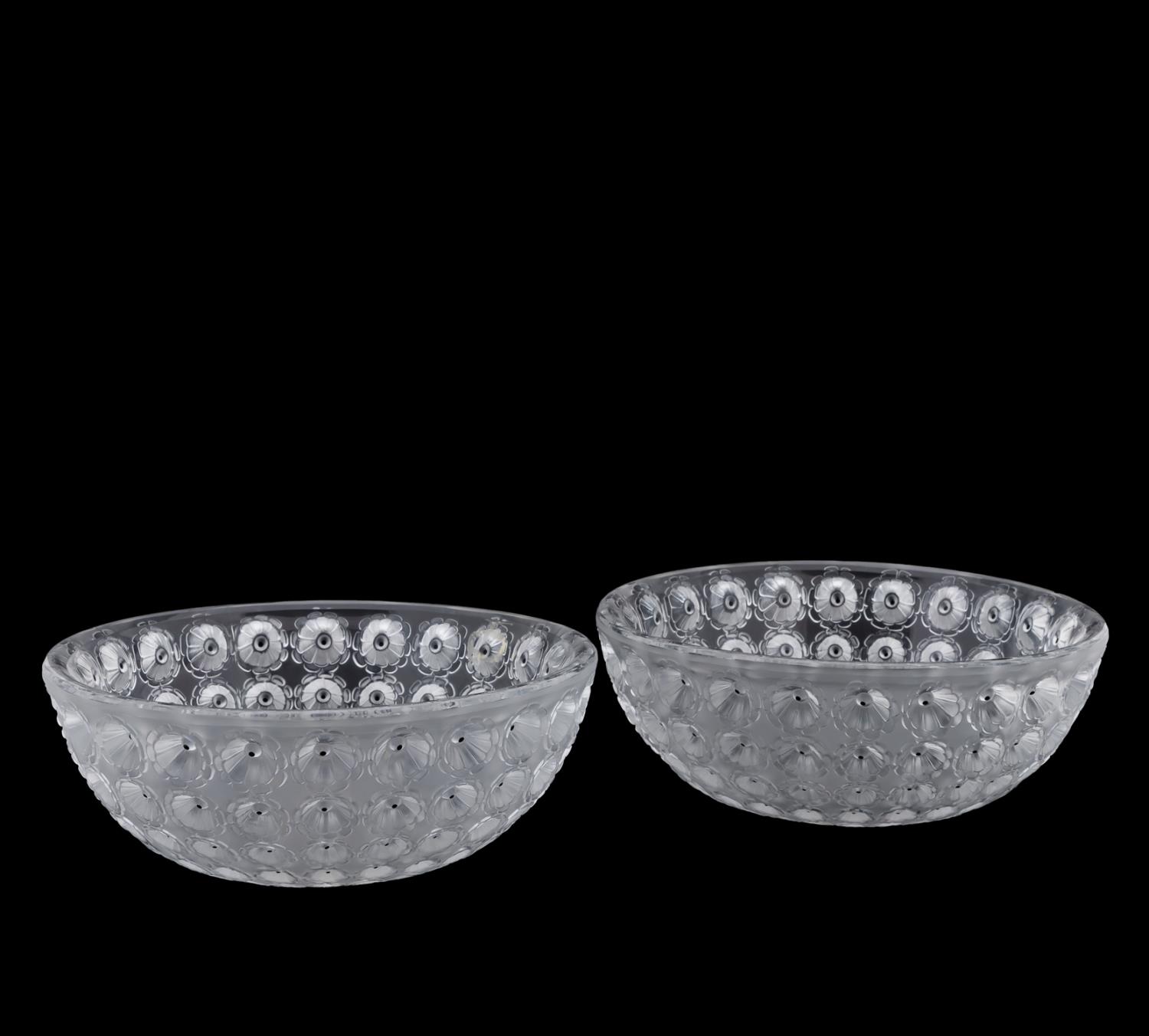 2 LALIQUE "NEMOURS" CRYSTAL