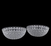2 LALIQUE "NEMOURS" CRYSTAL CE