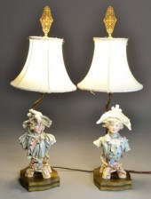 (2) LAMPS WITH 18TH C. PORCELA