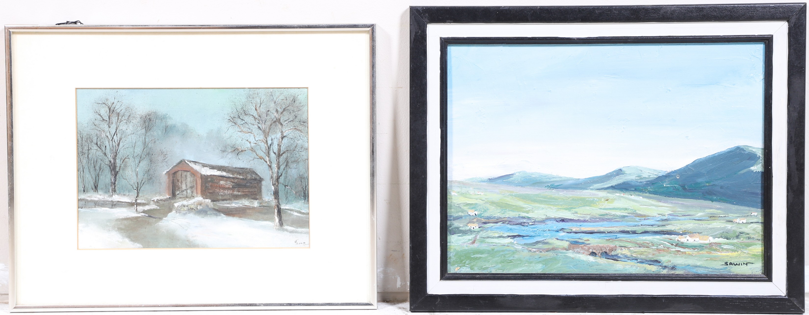 2 Landscape Paintings "After the