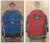 (2) LARGE ANTIQUE CHINESE ANCE