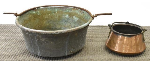 (2) LARGE ANTIQUE COPPER & IRON