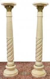 (2) LARGE ARCHITECTURAL MARBLE