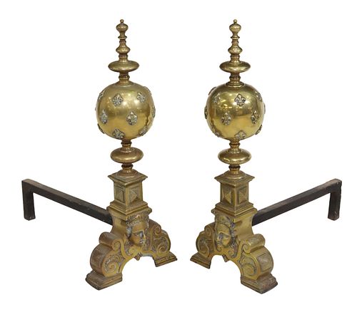 (2) LARGE BAROQUE STYLE BRASS
