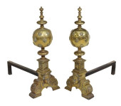 (2) LARGE BAROQUE STYLE BRASS