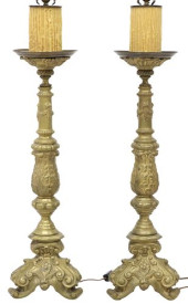 (2) LARGE BAROQUE STYLE GILT B