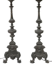 (2) LARGE BAROQUE STYLE PATINA
