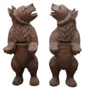 2) LARGE BLACK FOREST CARVED W