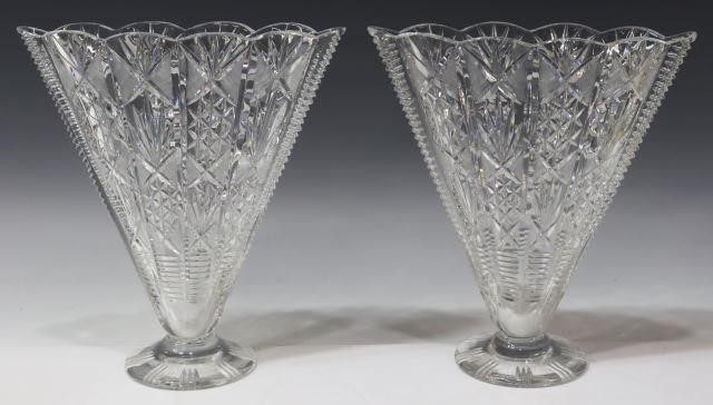 (2) LARGE BRILLIANT CUT GLASS