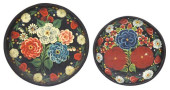 (2) LARGE CARVED &AMP; PAINTED