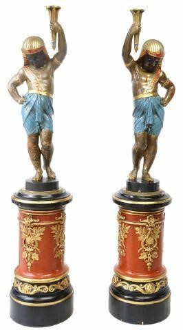 (2) LARGE CARVED BLACKAMOOR FIGURES