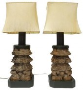 (2) LARGE CARVED CORINTHIAN CA