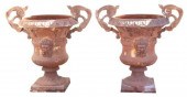 (2) LARGE CAST IRON HANDLED CA