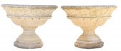 (2) LARGE CAST STONE GARDEN UR