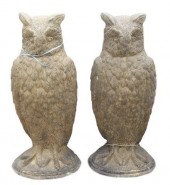 (2) LARGE CAST STONE GARDEN BI