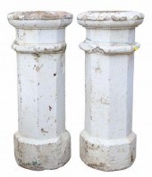 (2) LARGE CAST STONE GARDEN PE