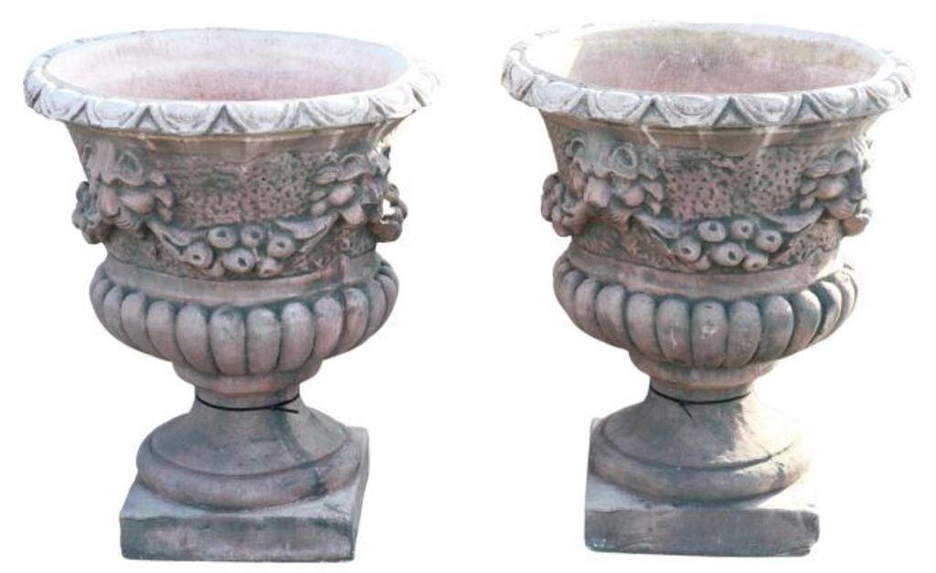 (2) LARGE CAST STONE LION MASK