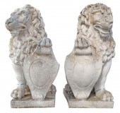 2) LARGE CAST STONE STATUARY,