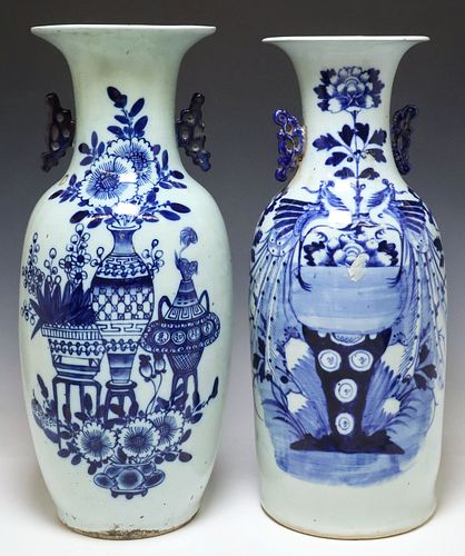 (2) LARGE CHINESE BLUE &AMP;