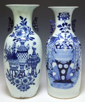 (2) LARGE CHINESE BLUE &AMP; W