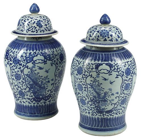 (2) LARGE CHINESE BLUE &AMP;