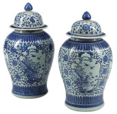 (2) LARGE CHINESE BLUE &AMP; W