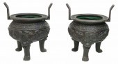 (2) LARGE CHINESE BRONZE DRAGO