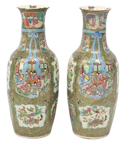 (2) LARGE CHINESE CANTON FAMILLE