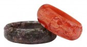 (2) LARGE CHINESE CARVED JADE