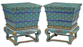 (2) LARGE CHINESE CLOISONNE EN