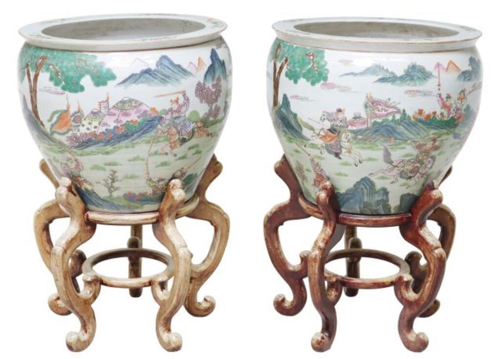 (2) LARGE CHINESE FAMILLE ROSE