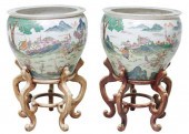 (2) LARGE CHINESE FAMILLE ROSE