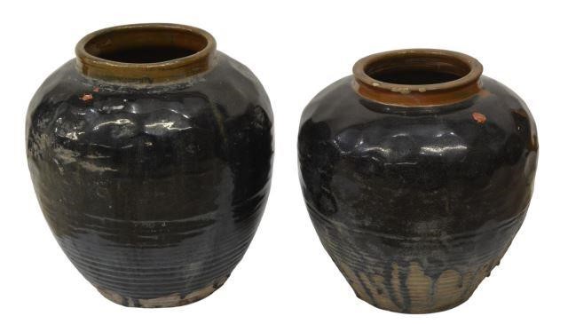(2) LARGE CHINESE GLAZED WATER