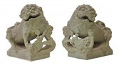 (2) LARGE CHINESE STONE GUARDI
