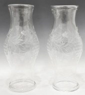 (2) LARGE COLORLESS CUT GLASS