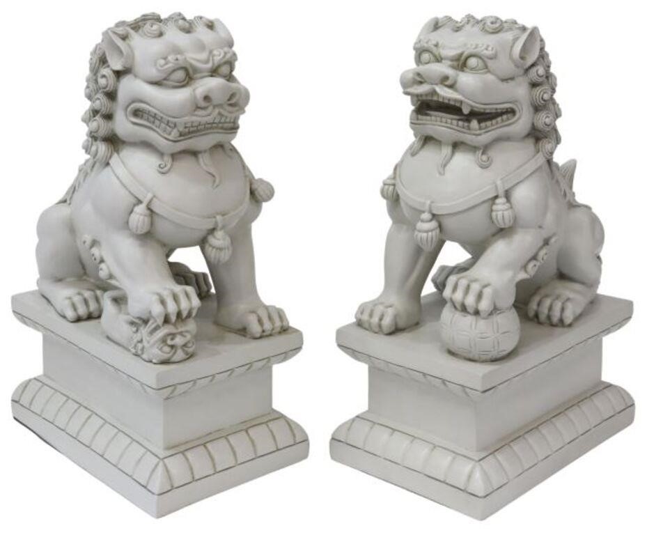 (2) LARGE DECORATIVE CAST FOO
