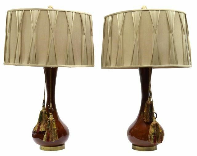 (2) LARGE DECORATIVE GLAZED CERAMIC